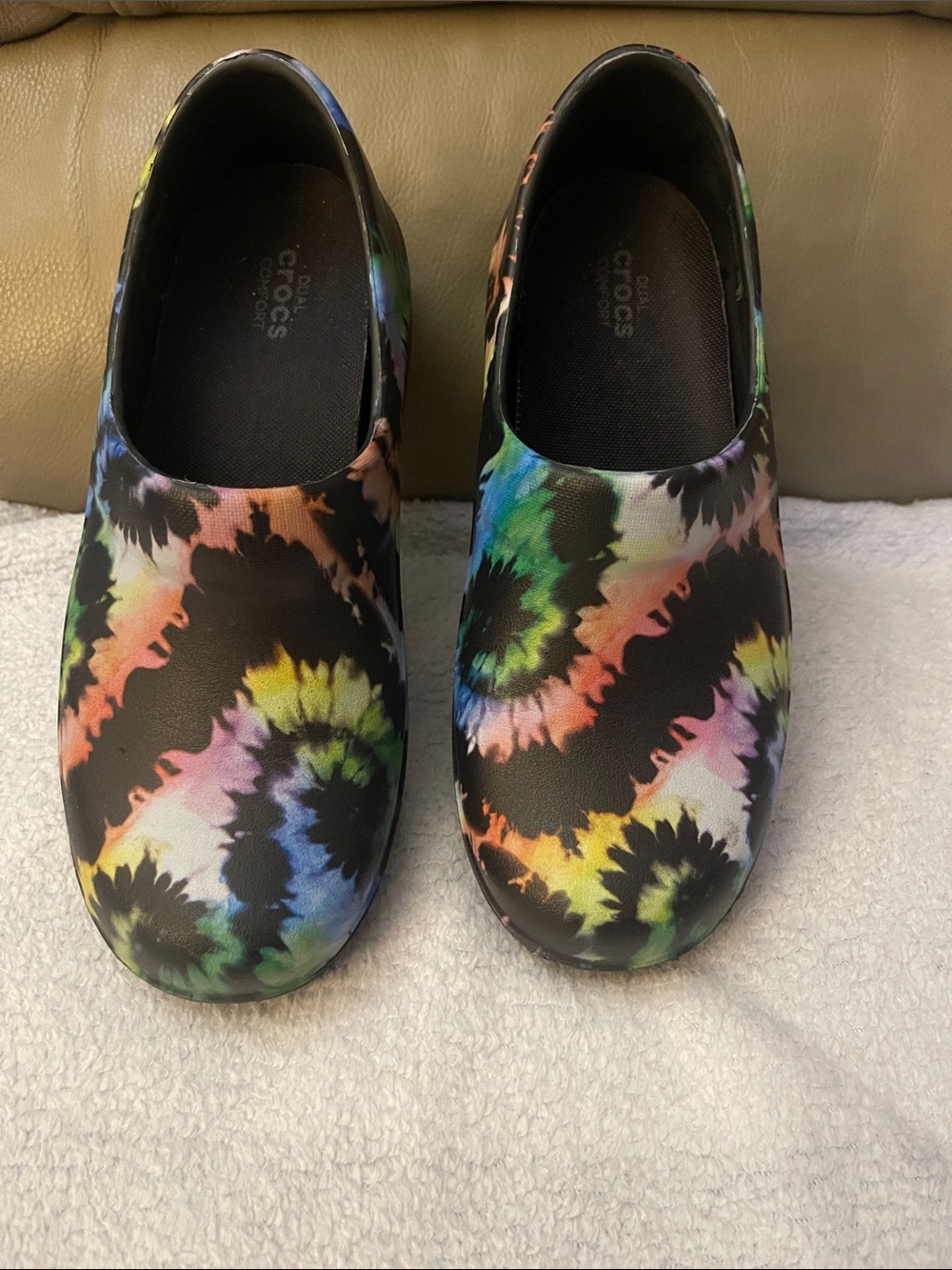 CROCS Kids Slip-On Sneakers in Black Tie-Dye